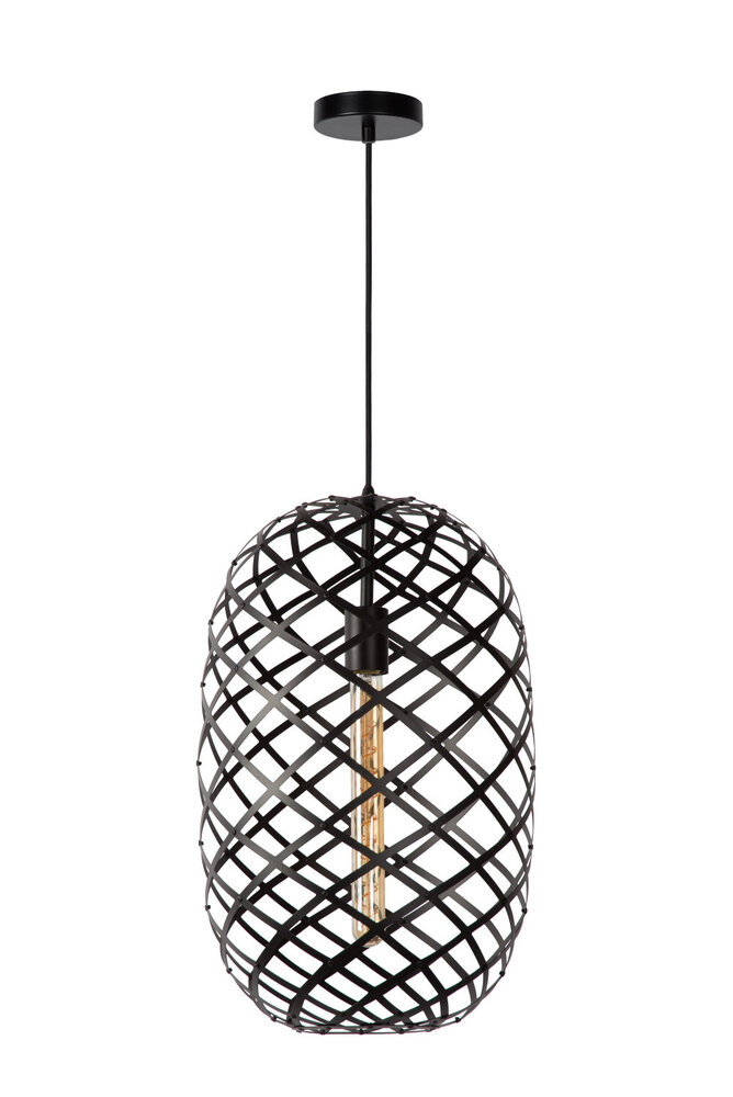 Lucide WOLFRAM - Hanglamp - Ø 32 cm - 1xE27 - Zwart Lucide WOLFRAM - Hanglamp - Ø 32 cm - 1xE27 - Zwart