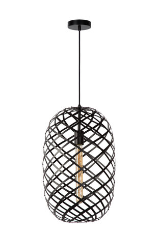 Lucide WOLFRAM - Hanglamp - Ø 32 cm - 1xE27 - Zwart Lucide WOLFRAM - Hanglamp - Ø 32 cm - 1xE27 - Zwart