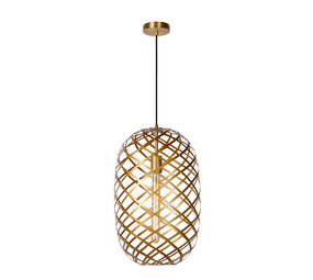 Lucide WOLFRAM - Hanglamp - Ø 32 cm - 1xE27 - Mat Goud / Messing Lucide WOLFRAM - Hanglamp - Ø 32 cm - 1xE27 - Mat Goud / Messing