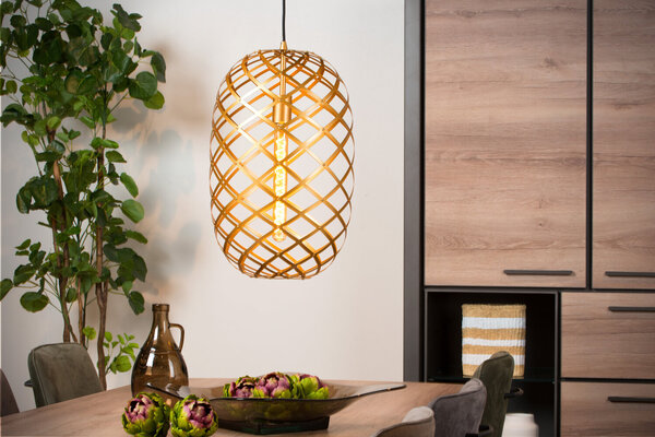 Lucide WOLFRAM - Hanglamp - Ø 32 cm - 1xE27 - Mat Goud / Messing Lucide WOLFRAM - Hanglamp - Ø 32 cm - 1xE27 - Mat Goud / Messing