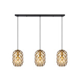 Lucide WOLFRAM - Hanglamp - 3xE27 - Mat Goud / Messing