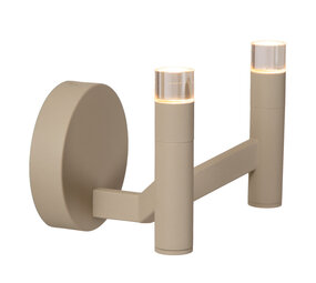 Lucide WELLINGTON - Wandlamp - LED Dimb. - G9 - 2x3W 2700K - Taupe - Vibes Lucide WELLINGTON - Wandlamp - LED Dimb. - G9 - 2x3W 2700K - Taupe - Vibes