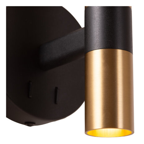 Lucide JOSIANE - Wandlamp - Ø 18 cm - 1xG9 - Met USB oplaadpunt - Zwart - Vibes
