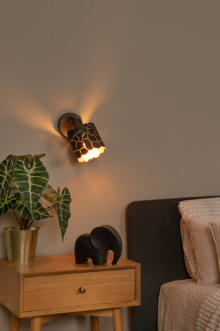 Lucide ALMELO - Wandspot / Wandlamp - Ø 12 cm - 1xE14 - Zwart