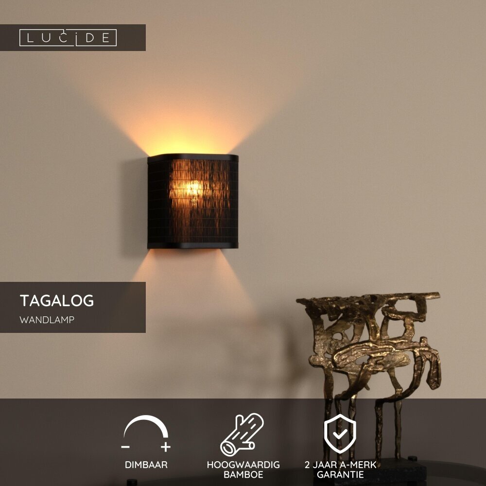 Lucide TAGALOG - Wandlamp - 1xE27 - Zwart Lucide TAGALOG - Wandlamp - 1xE27 - Zwart