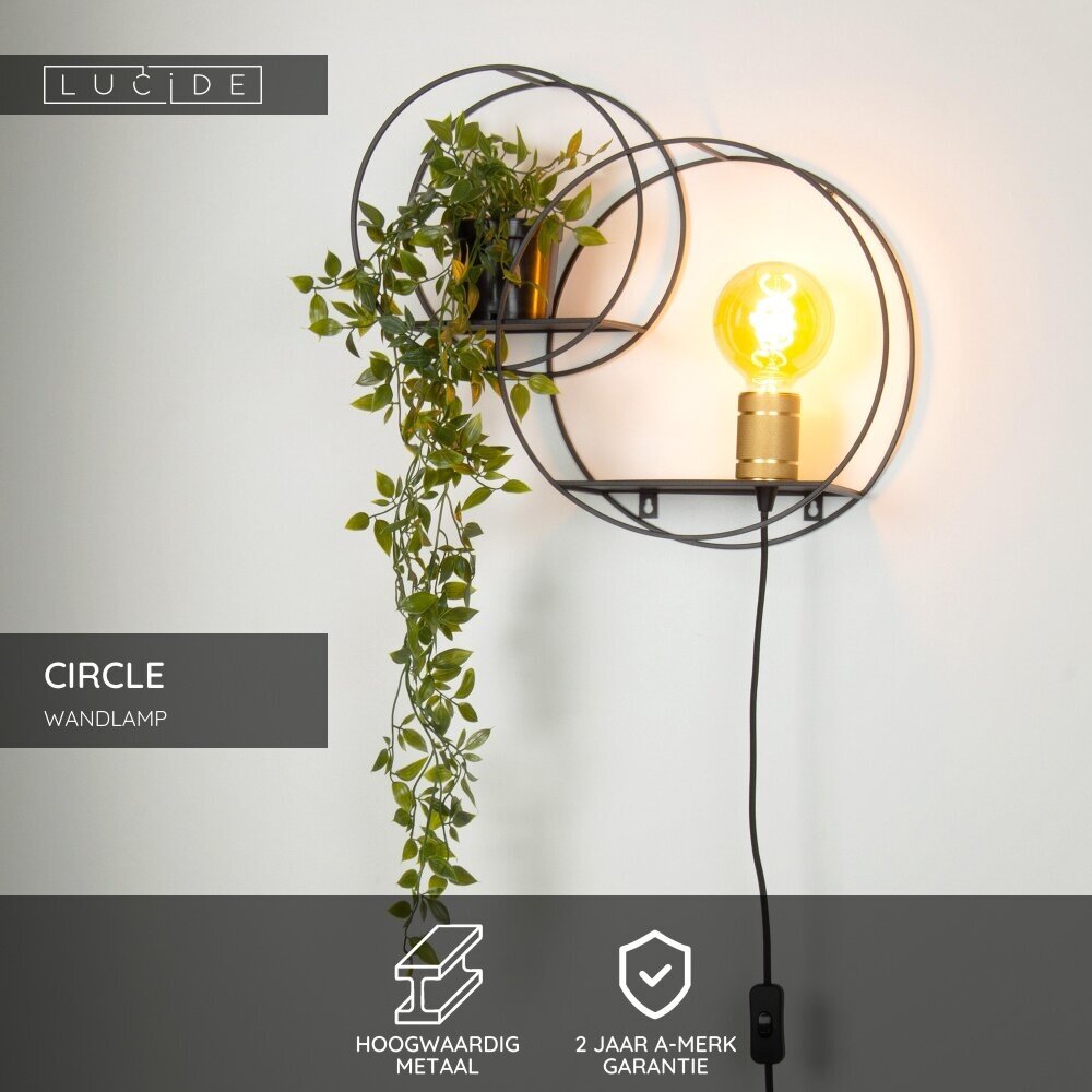 Lucide CIRCLE - Wandlamp - 1xE27 - Zwart Lucide CIRCLE - Wandlamp - 1xE27 - Zwart