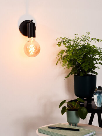 Lucide LEANNE - Wandlamp - 1xE27 - Zwart