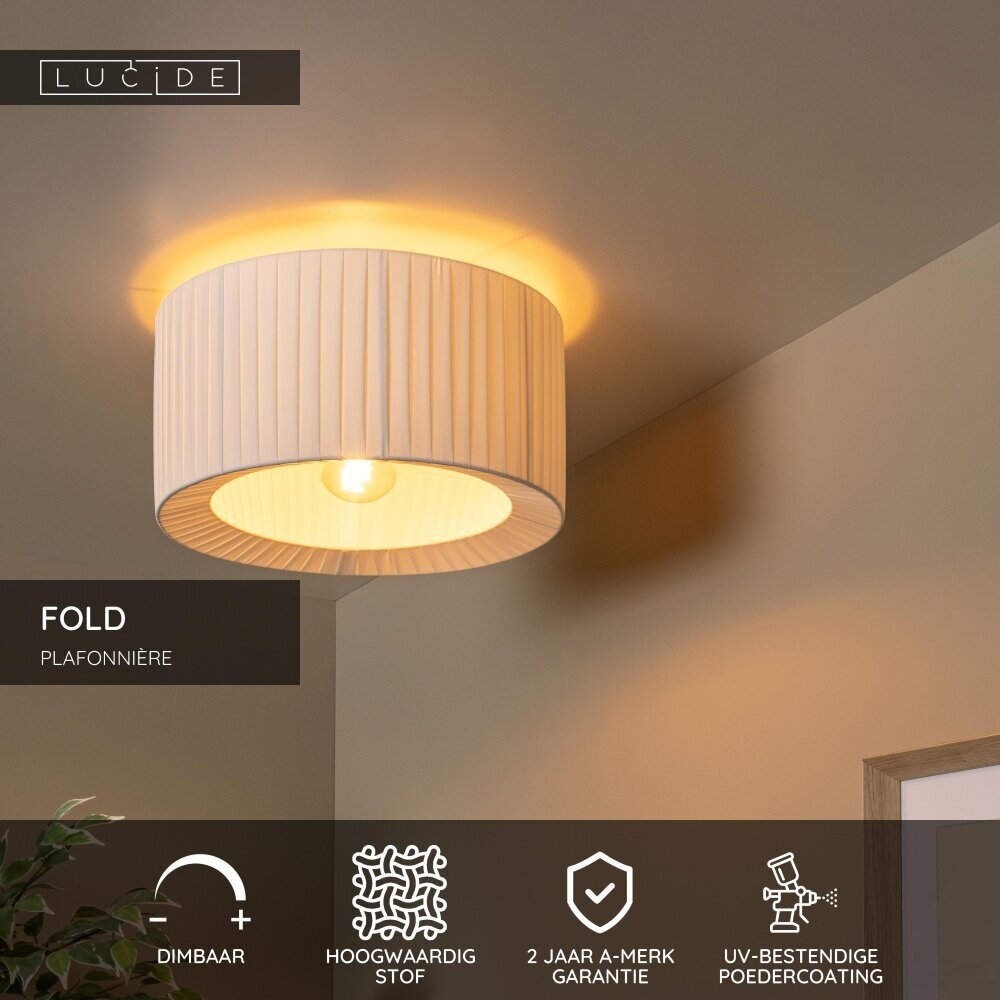Lucide FOLD - Plafonnière - Ø 40 cm - 1xE27 - Wit Lucide FOLD - Plafonnière - Ø 40 cm - 1xE27 - Wit
