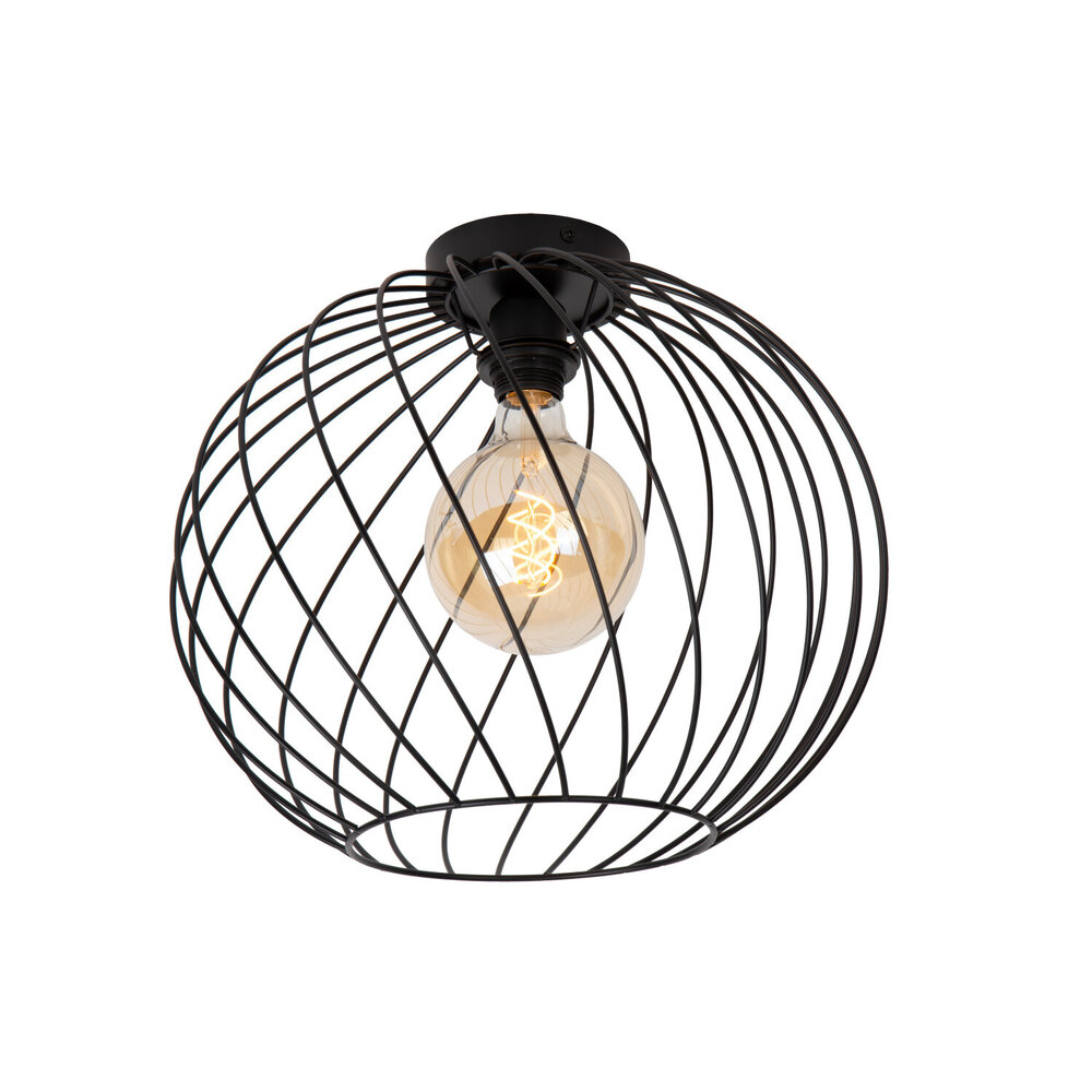 Lucide DANZA - Plafonnière - Ø 40 cm - 1xE27 - Zwart