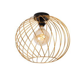 Lucide DANZA - Plafonnière - Ø 40 cm - 1xE27 - Mat Goud / Messing
