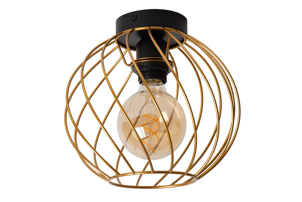Lucide DANZA - Plafonnière - Ø 25 cm - 1xE27 - Mat Goud / Messing Lucide DANZA - Plafonnière - Ø 25 cm - 1xE27 - Mat Goud / Messing
