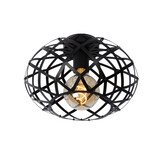 Lucide WOLFRAM - Plafonnière - Ø 30 cm - 1xE27 - Zwart