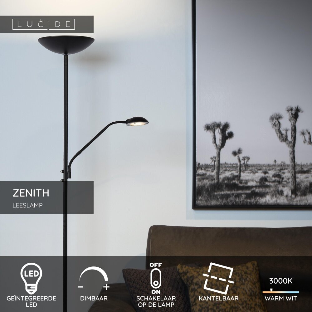 Lucide ZENITH - Leeslamp - LED Dimb. - 3000K - Zwart Lucide ZENITH - Leeslamp - LED Dimb. - 3000K - Zwart