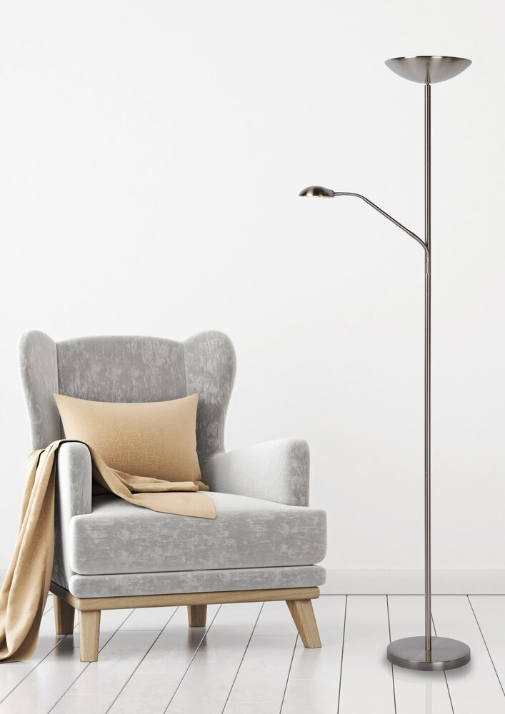 Lucide ZENITH - Leeslamp - LED Dimb. - 3000K - Mat chroom