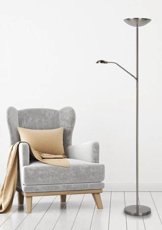 Lucide ZENITH - Leeslamp - LED Dimb. - 3000K - Mat chroom