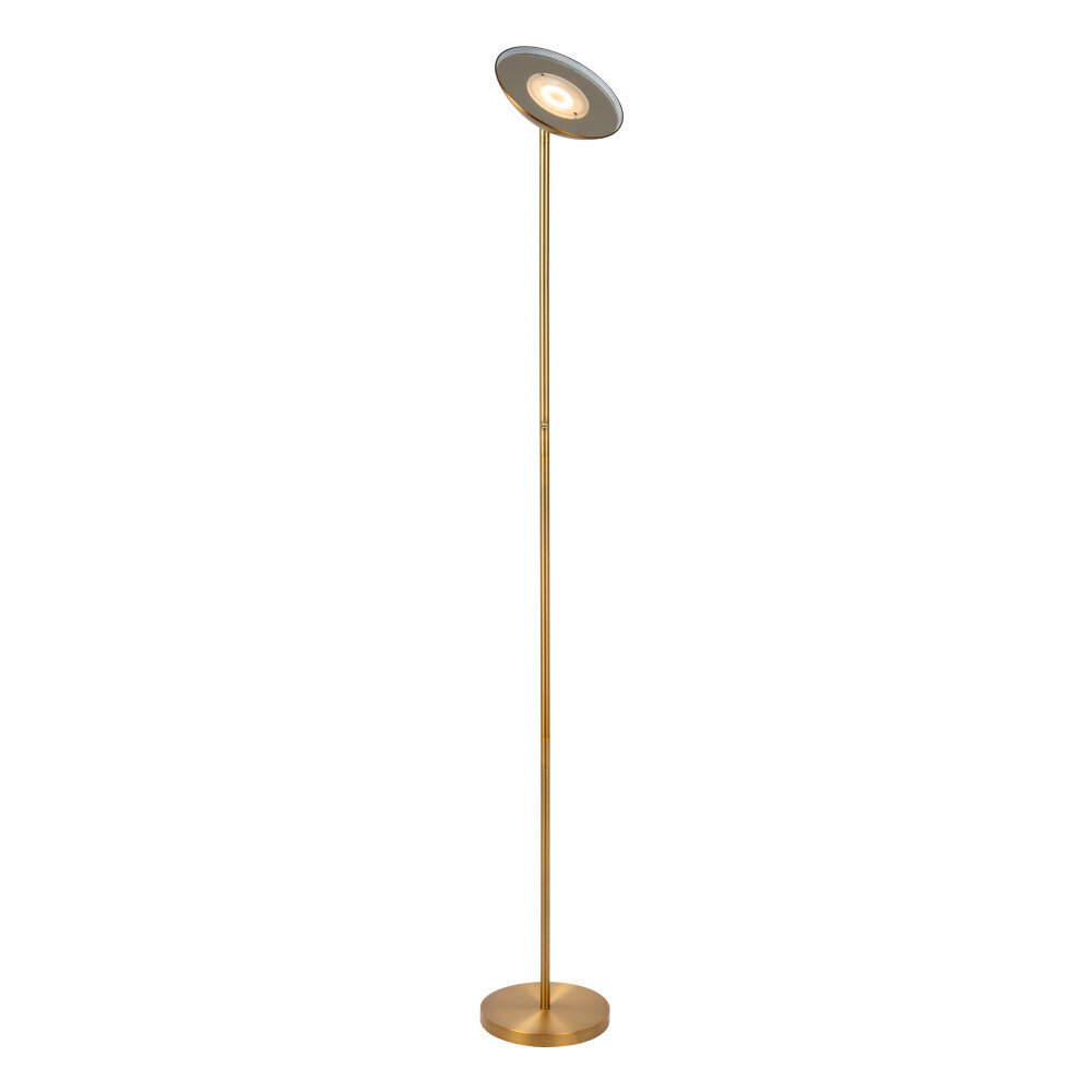 Lucide ZENITH - Vloerlamp - Ø 25,4 cm - LED Dimb. - 1x20W 3000K - Mat Goud / Messing