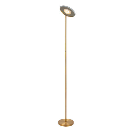 Lucide ZENITH - Vloerlamp - Ø 25,4 cm - LED Dimb. - 1x20W 3000K - Mat Goud / Messing