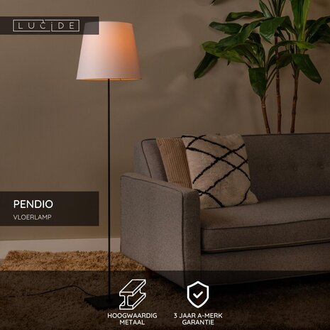 Lucide PENDIO - Vloerlamp - 1xE27 - Zwart Lucide PENDIO - Vloerlamp - 1xE27 - Zwart