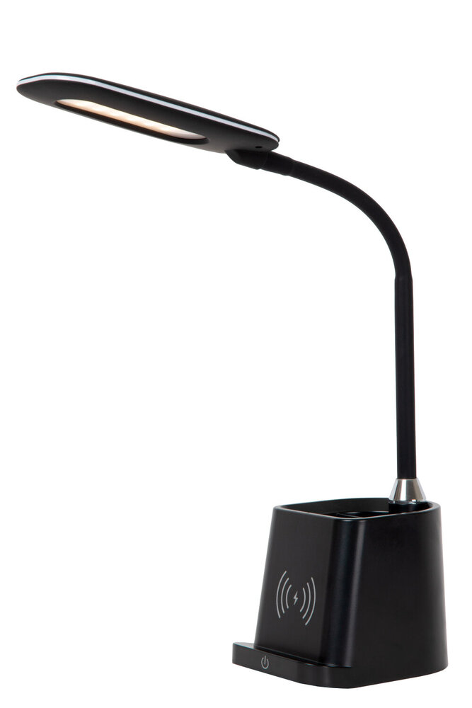 Lucide PENNY - Bureaulamp - LED Dimb. - 1x4,7W 3000K - Met draadloze oplader - Zwart Lucide PENNY - Bureaulamp - LED Dimb. - 1x4,7W 3000K - Met draadloze oplader - Zwart