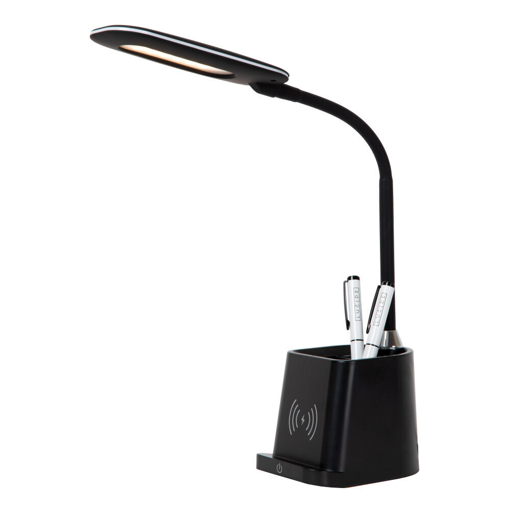 Lucide PENNY - Bureaulamp - LED Dimb. - 1x4,7W 3000K - Met draadloze oplader - Zwart Lucide PENNY - Bureaulamp - LED Dimb. - 1x4,7W 3000K - Met draadloze oplader - Zwart