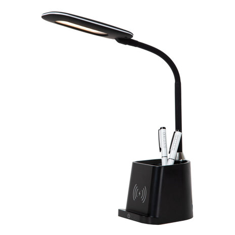 Lucide PENNY - Bureaulamp - LED Dimb. - 1x4,7W 3000K - Met draadloze oplader - Zwart Lucide PENNY - Bureaulamp - LED Dimb. - 1x4,7W 3000K - Met draadloze oplader - Zwart