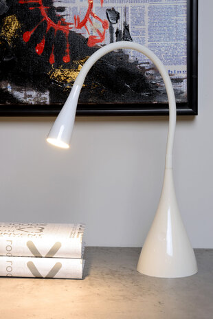 Lucide ZOZY - Bureaulamp - LED Dimb. - 1x4W 3000K - Wit Lucide ZOZY - Bureaulamp - LED Dimb. - 1x4W 3000K - Wit