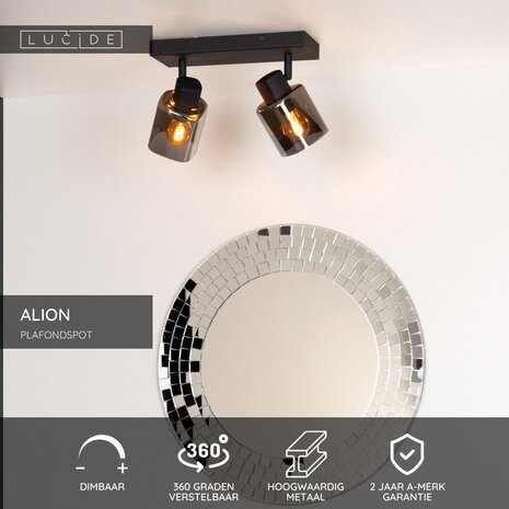 Lucide ALION - Plafondspot - 2xE14 - Zwart Lucide ALION - Plafondspot - 2xE14 - Zwart
