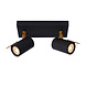 Lucide GRONY - Plafondspot - LED Dim to warm - GU10 (MR16) - 2x5W 2200K/3000K - Zwart Lucide GRONY - Plafondspot - LED Dim to warm - GU10 (MR16) - 2x5W 2200K/3000K - Zwart