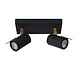 Lucide GRONY - Plafondspot - LED Dim to warm - GU10 (MR16) - 2x5W 2200K/3000K - Zwart Lucide GRONY - Plafondspot - LED Dim to warm - GU10 (MR16) - 2x5W 2200K/3000K - Zwart