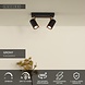 Lucide GRONY - Plafondspot - LED Dim to warm - GU10 (MR16) - 2x5W 2200K/3000K - Zwart Lucide GRONY - Plafondspot - LED Dim to warm - GU10 (MR16) - 2x5W 2200K/3000K - Zwart