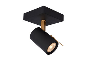 Lucide GRONY - Plafondspot - LED Dim to warm - GU10 (MR16) - 1x5W 2200K/3000K - Zwart
