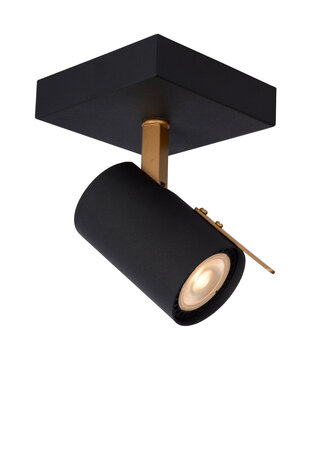 Lucide GRONY - Plafondspot - LED Dim to warm - GU10 (MR16) - 1x5W 2200K/3000K - Zwart
