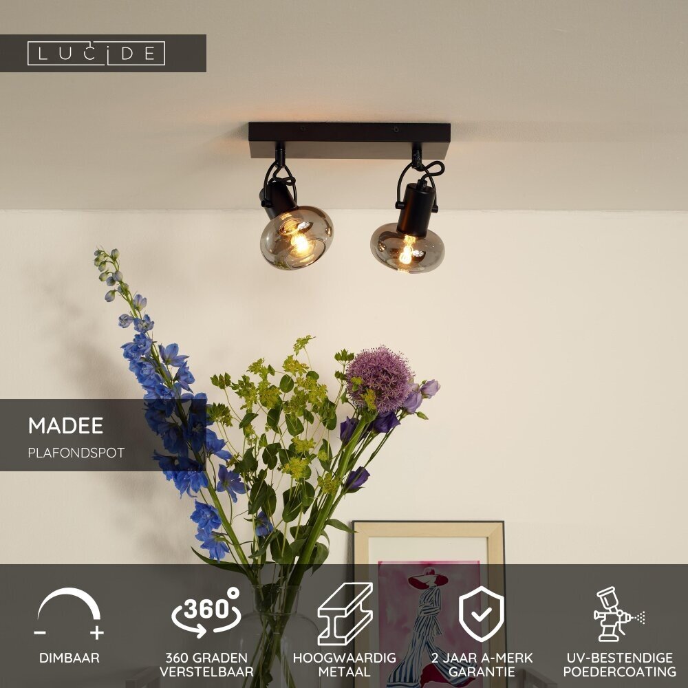 Lucide MADEE - Plafondspot - 2xE14 - Zwart Lucide MADEE - Plafondspot - 2xE14 - Zwart