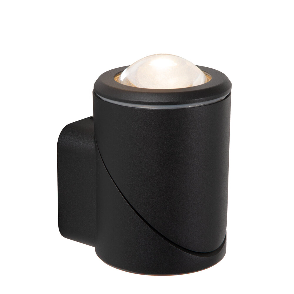 Lucide ERIN - Wandspot / Wandlamp Binnen/Buiten - LED - 1x5W 2700K - IP65 - Zwart