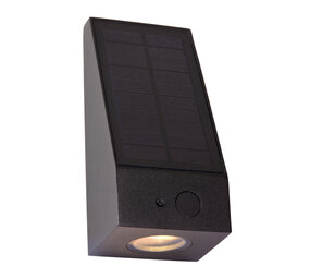 Lucide IRWIN - Wandlamp - Zonne-energie - LED Dimb. - 1x2W 3000K - IP54 - Beweging & dag/nacht sensor - Zwart