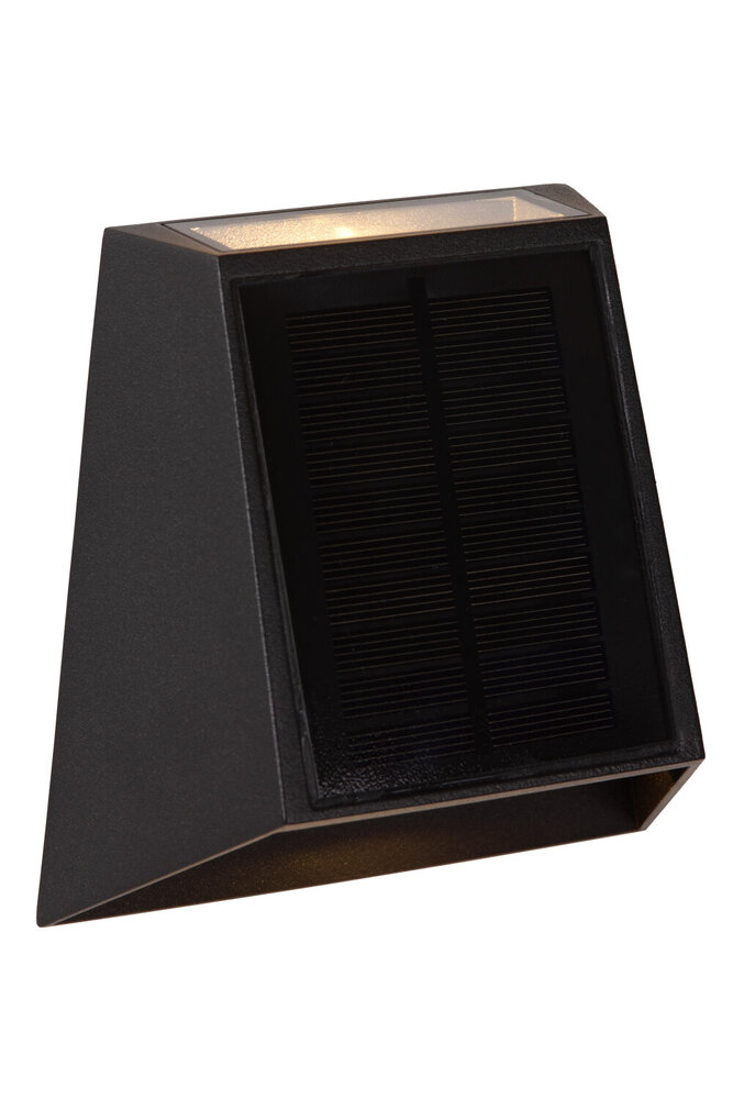 Lucide LUTON - Wandlamp - Zonne-energie - LED Dimb. - 1x2W 2700K/3000K - IP54 - Beweging & dag/nacht sensor - Zwart Lucide LUTON - Wandlamp - Zonne-energie - LED Dimb. - 1x2W 2700K/3000K - IP54 - Beweging & dag/nacht sensor - Zwart