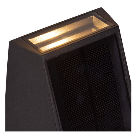 Lucide LUTON - Wandlamp - Zonne-energie - LED Dimb. - 1x2W 2700K/3000K - IP54 - Beweging & dag/nacht sensor - Zwart Lucide LUTON - Wandlamp - Zonne-energie - LED Dimb. - 1x2W 2700K/3000K - IP54 - Beweging & dag/nacht sensor - Zwart