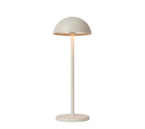 Lucide JOY - Oplaadbare Tafellamp Binnen/Buiten - Accu/Batterij - Ø 12 cm - LED Dimb. - 1x1,5W 3000K - IP54 - Wit