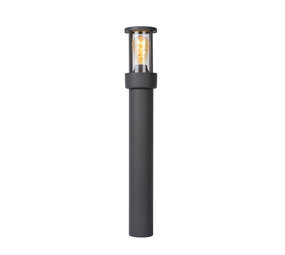 Lucide LORI - Sokkellamp - 1xE27 - IP44 - Dag/nacht sensor - Antraciet