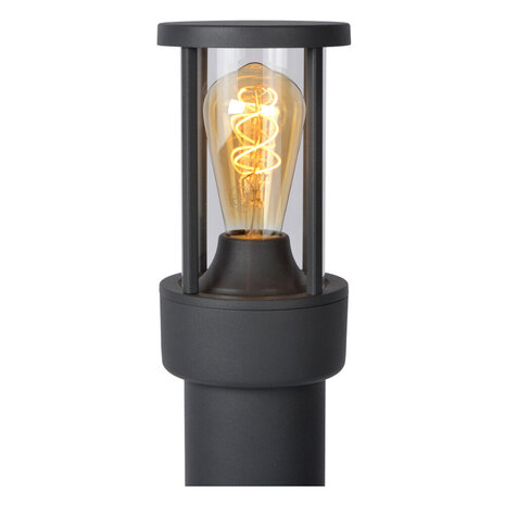 Lucide LORI - Sokkellamp - 1xE27 - IP44 - Dag/nacht sensor - Antraciet Lucide LORI - Sokkellamp - 1xE27 - IP44 - Dag/nacht sensor - Antraciet