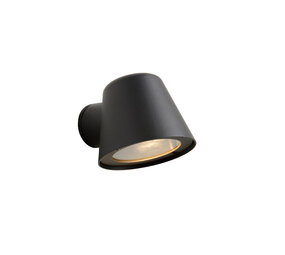 Lucide DINGO-LED - Wandlamp Binnen/Buiten - LED Dimb. - GU10 (MR16) - 1x5W 3000K - IP44 - Antraciet