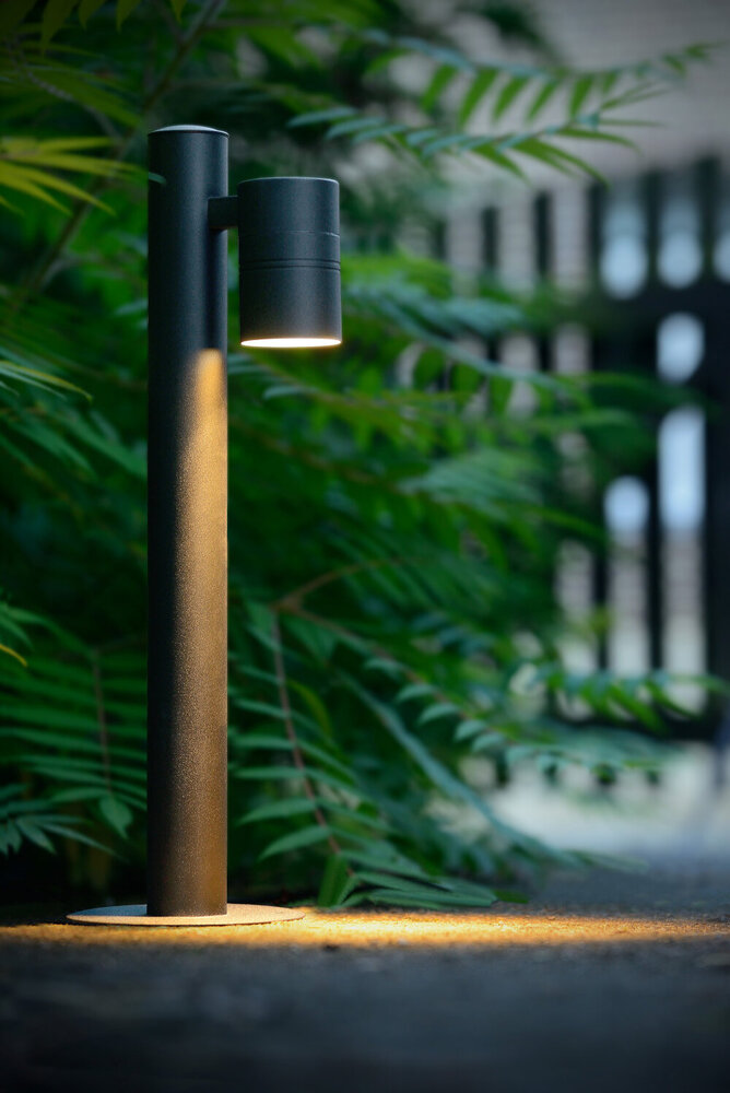 Lucide ARNE-LED - Sokkellamp - Ø 6,3 cm - LED - GU10 (MR16) - 1x5W 2700K - IP44 - Zwart