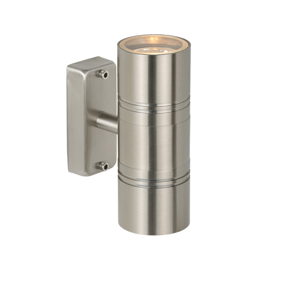 Lucide ARNE-LED - Wandlamp Binnen/Buiten - Ø 6,3 cm - LED - GU10 (MR16) - 2x5W 2700K - IP44 - Mat chroom