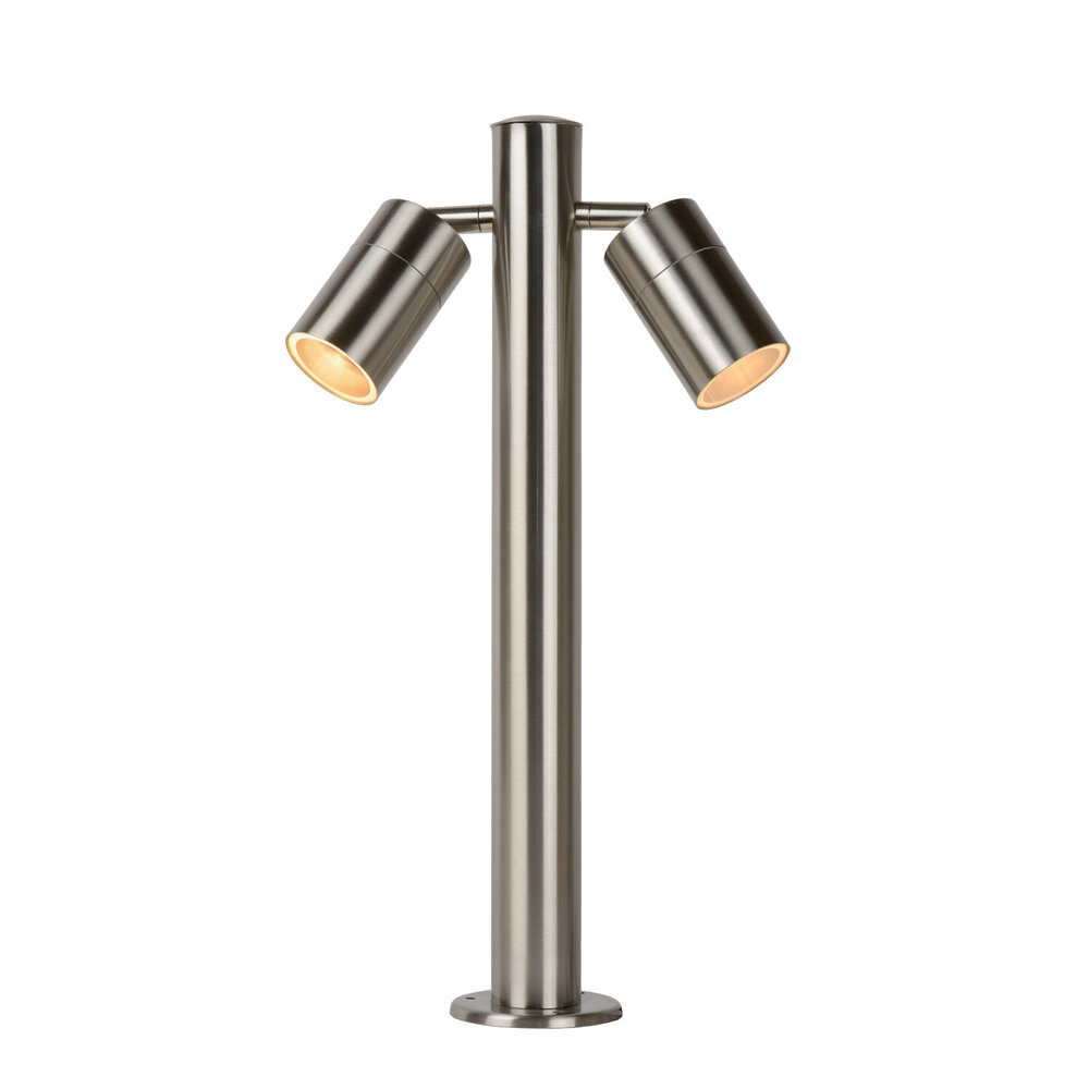 Lucide ARNE-LED - Sokkellamp - Ø 6,3 cm - LED - GU10 (MR16) - 2x5W 2700K - IP44 - Mat chroom