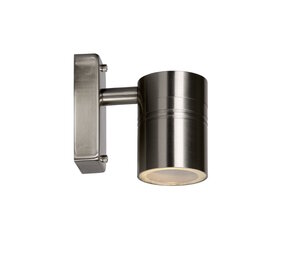 Lucide ARNE-LED - Wandspot / Wandlamp Binnen/Buiten - Ø 6,3 cm - LED - GU10 (MR16) - 1x5W 2700K - IP44 - Mat chroom
