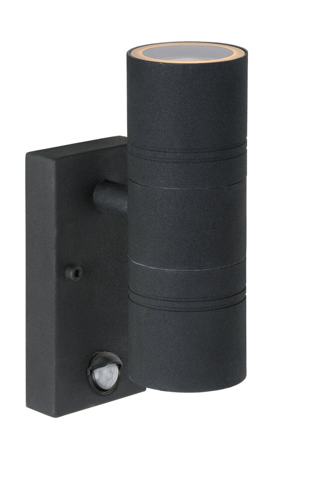 Lucide ARNE-LED IR - Wandspot / Wandlamp Binnen/Buiten - Ø 6,3 cm - LED - GU10 (MR16) - 2x5W 2700K - IP44 - Beweging & dag/nacht sensor - Zwart Lucide ARNE-LED IR - Wandspot / Wandlamp Binnen/Buiten - Ø 6,3 cm - LED - GU10 (MR16) - 2x5W 2700K - IP44 - Beweging & dag/nacht sensor - Zwart