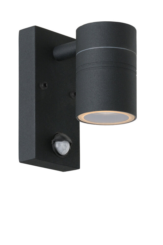 Lucide ARNE-LED IR - Wandspot / Wandlamp Binnen/Buiten - Ø 6,3 cm - LED - GU10 (MR16) - 1x5W 2700K - IP44 - Beweging & dag/nacht sensor - Zwart Lucide ARNE-LED IR - Wandspot / Wandlamp Binnen/Buiten - Ø 6,3 cm - LED - GU10 (MR16) - 1x5W 2700K - IP44 - Beweging & dag/nacht sensor - Zwart
