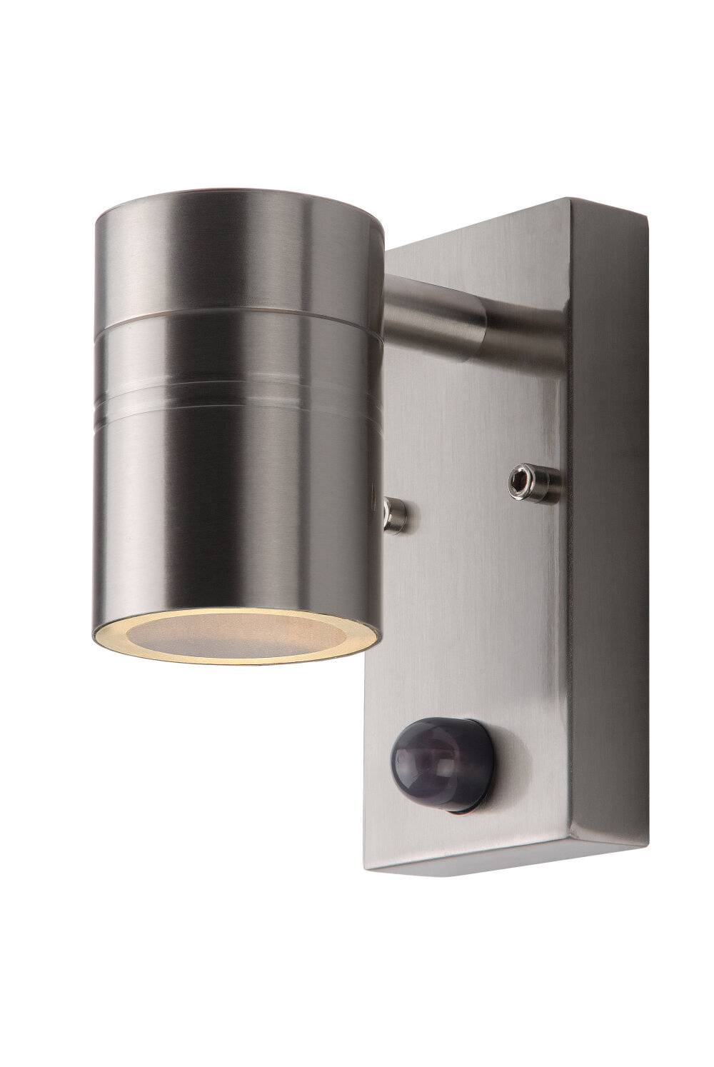 Lucide ARNE-LED IR - Wandspot / Wandlamp Binnen/Buiten - Ø 6,3 cm - LED - GU10 (MR16) - 1x5W 2700K - IP44 - Beweging & dag/nacht sensor - Mat chroom