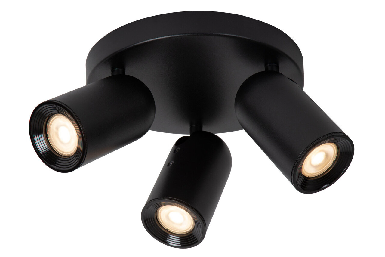 Lucide PUNCH - Plafondspot - Ø 21 cm - 3xGU10 (MR16) - Zwart