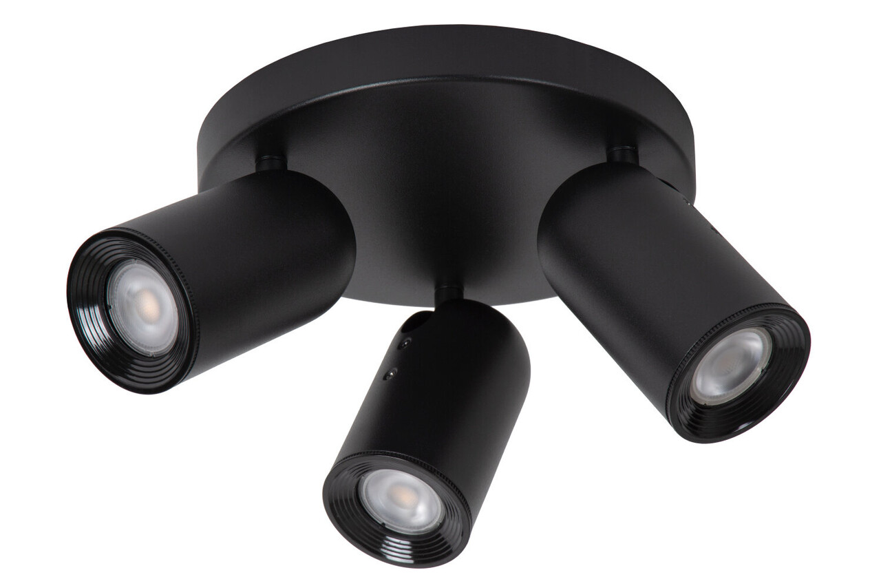 Lucide PUNCH - Plafondspot - Ø 21 cm - 3xGU10 (MR16) - Zwart